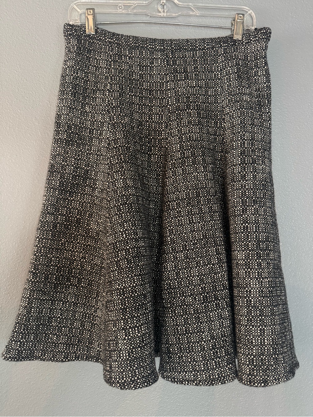 Banana Republic Wool Blend Black and White Tweed A-Line Skirt